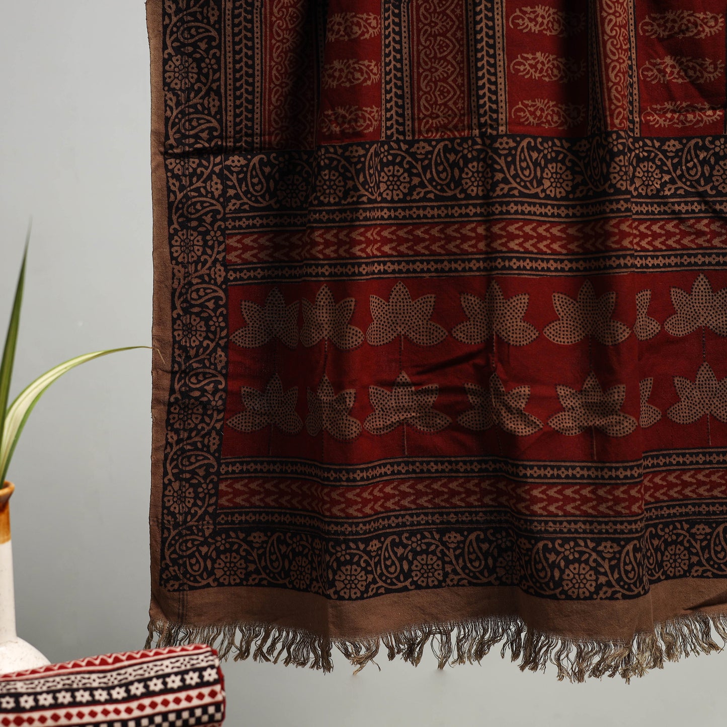 Multicolor - Bagh Hand Block Print Cotton Handloom Towel 71