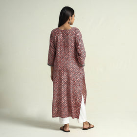 Buy Block Print Cotton Straight Bagh Kurta For Women