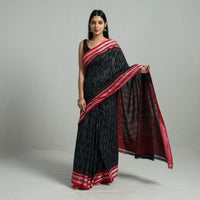 Green - Ikat Weave Handloom Cotton Sambalpuri Saree 17