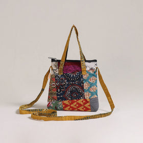 Multicolor - Handcrafted Quilted Patchwork Sling Bag 09
