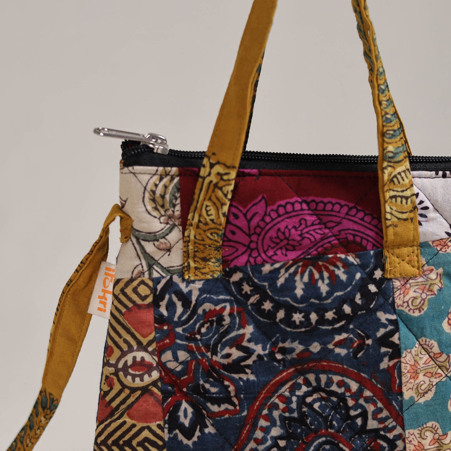 Multicolor - Handcrafted Quilted Patchwork Sling Bag 09