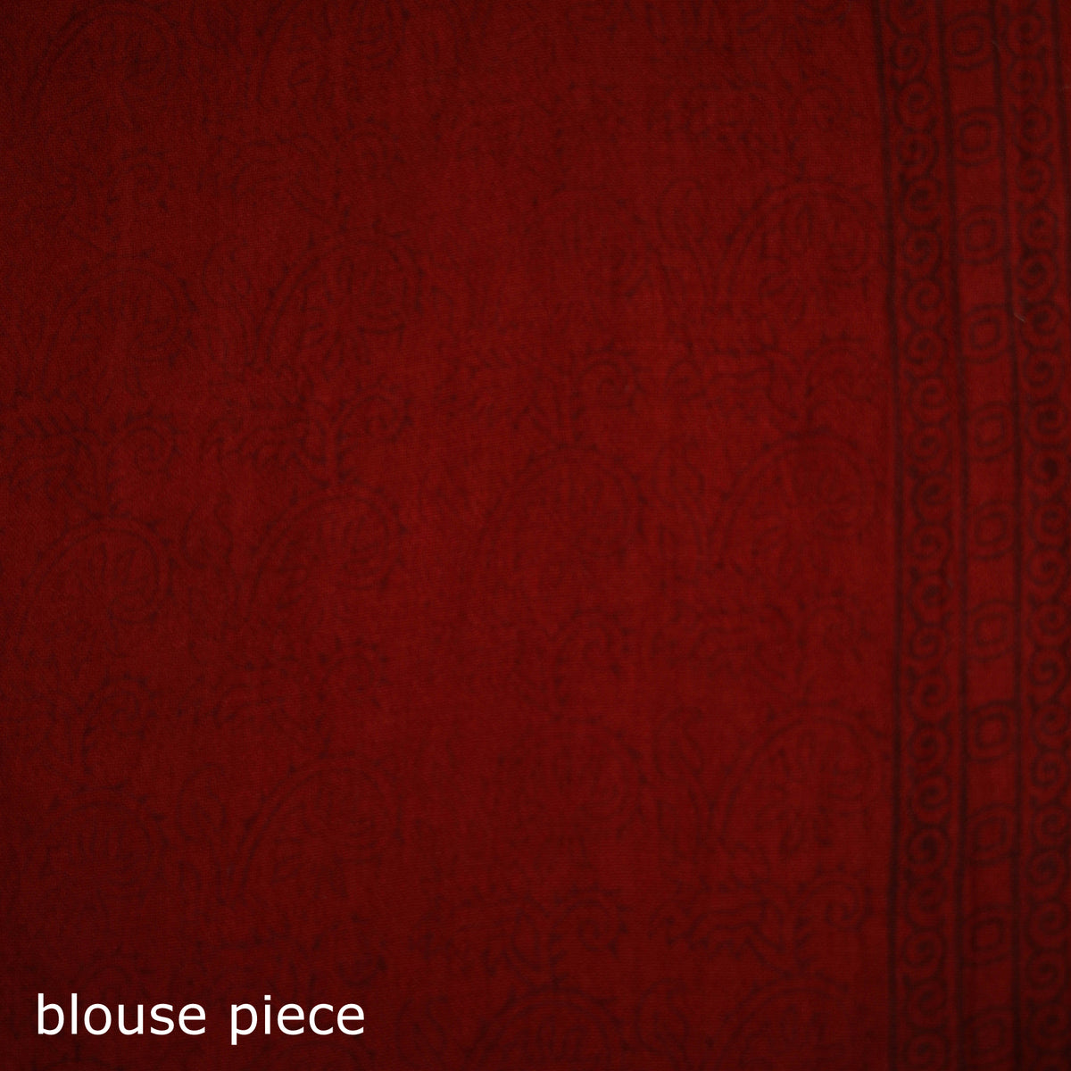 Handwoven Merino Wool Natural Dyed Hand Block Print Bagh Saree 01