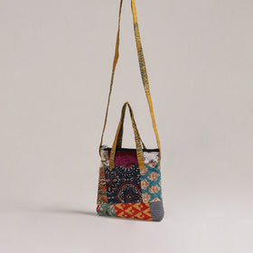 Multicolor - Handcrafted Quilted Patchwork Sling Bag 09