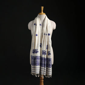 Handspun Handwoven Pure Eri Silk Aari Hand Embroidered Shawl of Assam 15