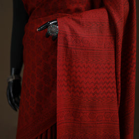Handwoven Merino Wool Natural Dyed Hand Block Print Bagh Saree 02
