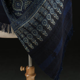 Kutch Handwoven Ajrakh Hand Block Print Merino Wool Shawl  46