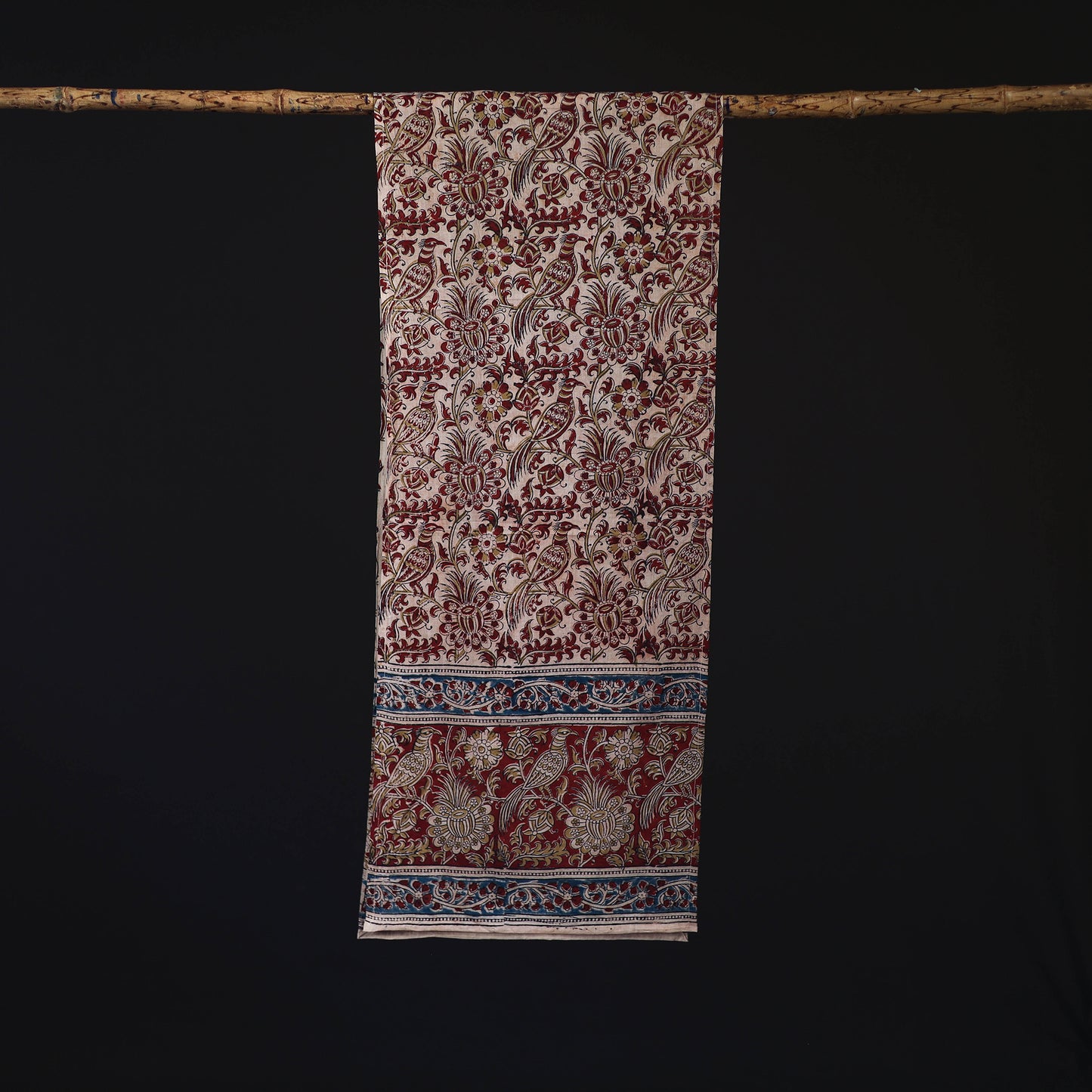 Pedana Block Print Natural Dyed Cotton Kalamkari Stole 23