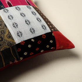 Multicolor Handcrafted Cotton Patchwork Cushion Cover