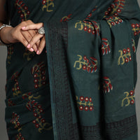 Green - Nandana Dabu Block Printed Mul Cotton Saree 01