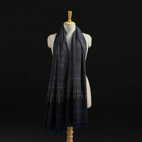Kutch Handwoven Ajrakh Hand Block Print Merino Wool Shawl  47