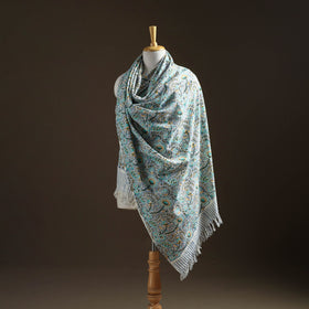 Floral Sanganeri Print Pure Merino Wool Handwoven Shawl 34