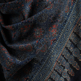 Kutch Handwoven Ajrakh Hand Block Print Merino Wool Shawl  47