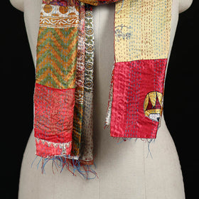 Bengal Kantha Handwork Patchwork Reversible Silk Stole 365