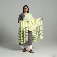 Yellow - Handloom Cotton Burdwan Jamdani Dupatta 14