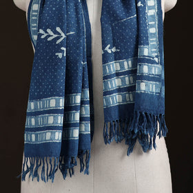 Bagru Dabu Hand Block Print Pure Merino Wool Handwoven Natural Dyed Stole 16