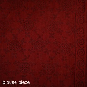 Handwoven Merino Wool Natural Dyed Hand Block Print Bagh Saree 03
