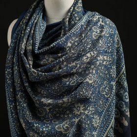 Kutch Handwoven Ajrakh Hand Block Print Merino Wool Shawl  48