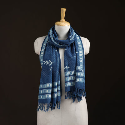 Bagru Dabu Hand Block Print Pure Merino Wool Handwoven Natural Dyed Stole 16