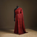 Handwoven Merino Wool Natural Dyed Hand Block Print Bagh Saree 04