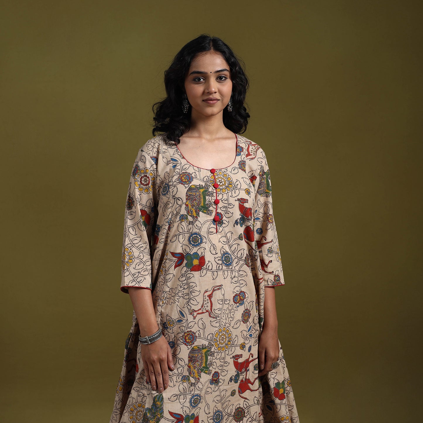 Kalamkari Printed Cotton 2pc Kurta Set for women 01
