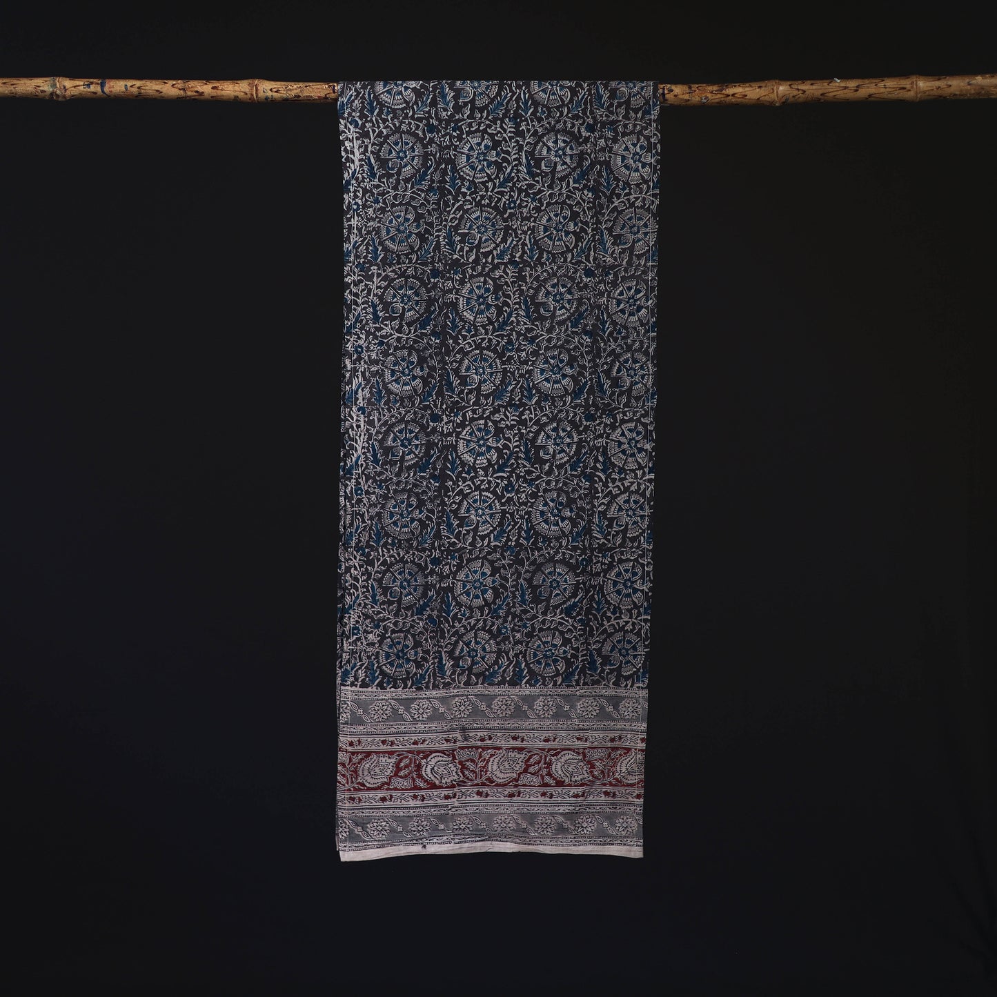 Pedana Block Print Natural Dyed Cotton Kalamkari Stole 14