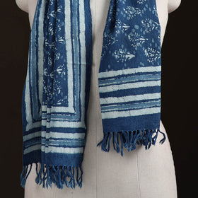 Bagru Dabu Hand Block Print Pure Merino Wool Handwoven Natural Dyed Stole 15