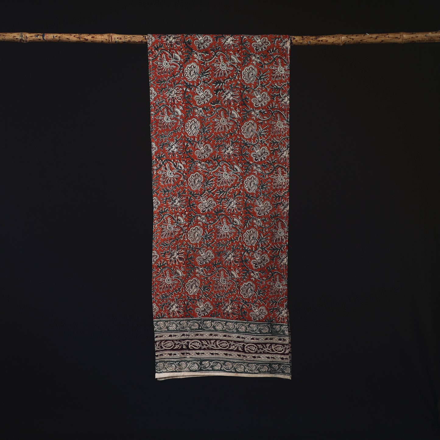 Pedana Block Print Natural Dyed Cotton Kalamkari Stole 13