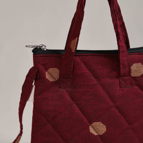 Maroon - Handcrafted Quilted Sling Bag 13