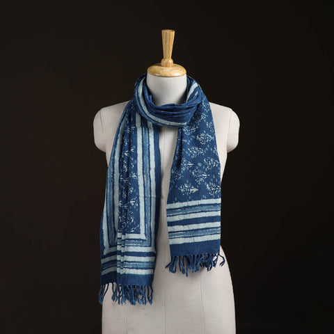 Bagru Dabu Hand Block Print Pure Merino Wool Handwoven Natural Dyed Stole 15
