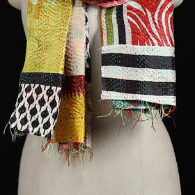 Bengal Kantha Handwork Patchwork Reversible Silk Stole 369