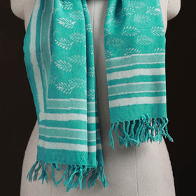 Bagru Dabu Hand Block Print Pure Merino Wool Handwoven Natural Dyed Stole 14