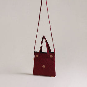 Maroon - Handcrafted Quilted Sling Bag 13