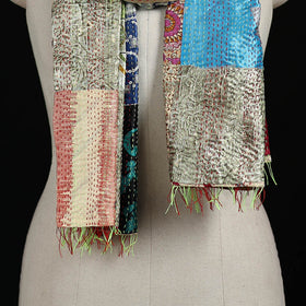 Bengal Kantha Handwork Patchwork Reversible Silk Stole 370