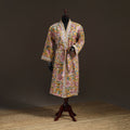 Sanganeri Hand Block Print Waffle Weave Cotton Bath Robe 02