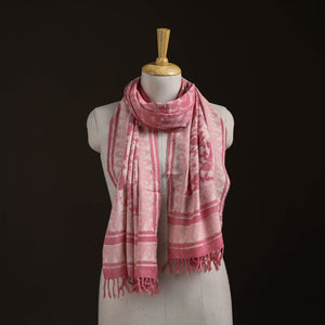 Bagru Dabu Hand Block Print Pure Merino Wool Handwoven Natural Dyed Stole 12