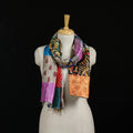Bengal Kantha Handwork Patchwork Reversible Silk Stole 371