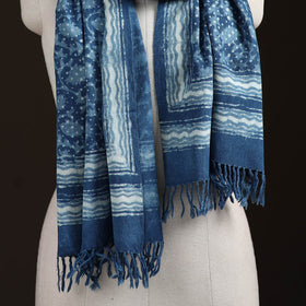 Bagru Dabu Hand Block Print Pure Merino Wool Handwoven Natural Dyed Stole 11