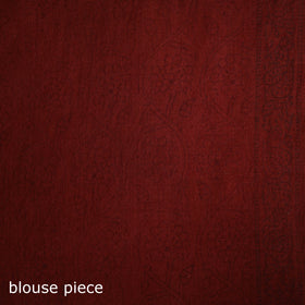 Handwoven Merino Wool Natural Dyed Hand Block Print Bagh Saree 04