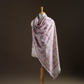 Floral Sanganeri Print Pure Merino Wool Handwoven Shawl 36