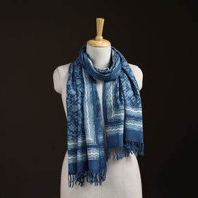 Bagru Dabu Hand Block Print Pure Merino Wool Handwoven Natural Dyed Stole 11