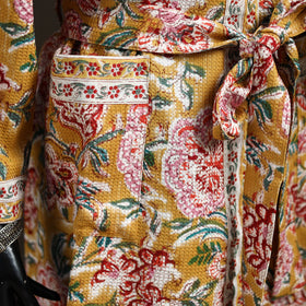 Sanganeri Hand Block Print Waffle Weave Cotton Bath Robe 02