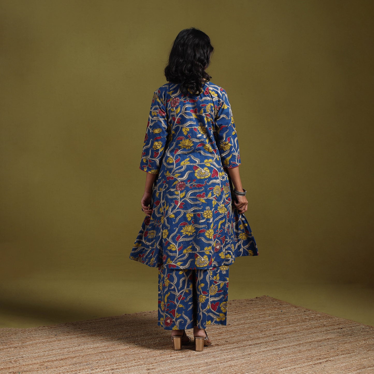 Kalamkari Printed Cotton 2pc Kurta Set for women 05