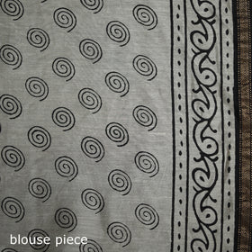 Bagru Hand Block Print Natural Dyed Mulberry Silk Saree 23