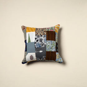 Multicolor Handcrafted Cotton Patchwork Cushion Cover