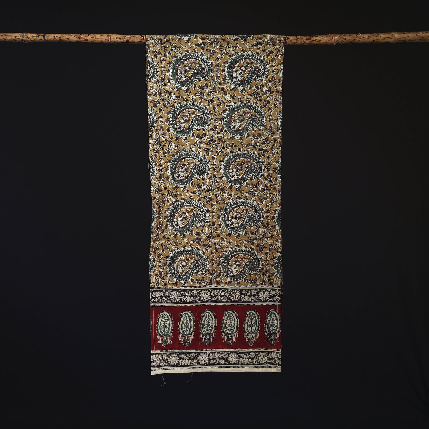 Pedana Block Print Natural Dyed Cotton Kalamkari Stole 05