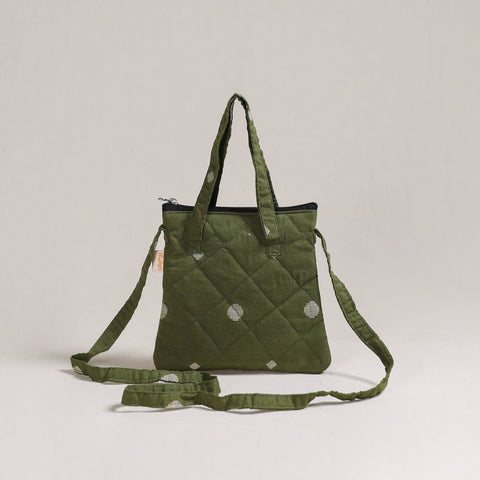 Green - Handcrafted Quilted Sling Bag 16