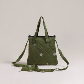 Green - Handcrafted Quilted Sling Bag 16