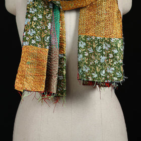 Bengal Kantha Handwork Patchwork Reversible Silk Stole 376