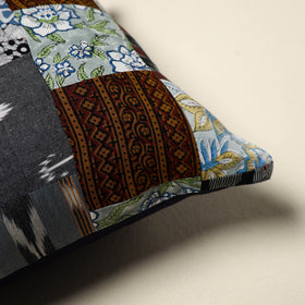 Multicolor Handcrafted Cotton Patchwork Cushion Cover