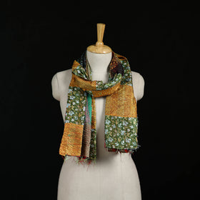 Bengal Kantha Handwork Patchwork Reversible Silk Stole 376